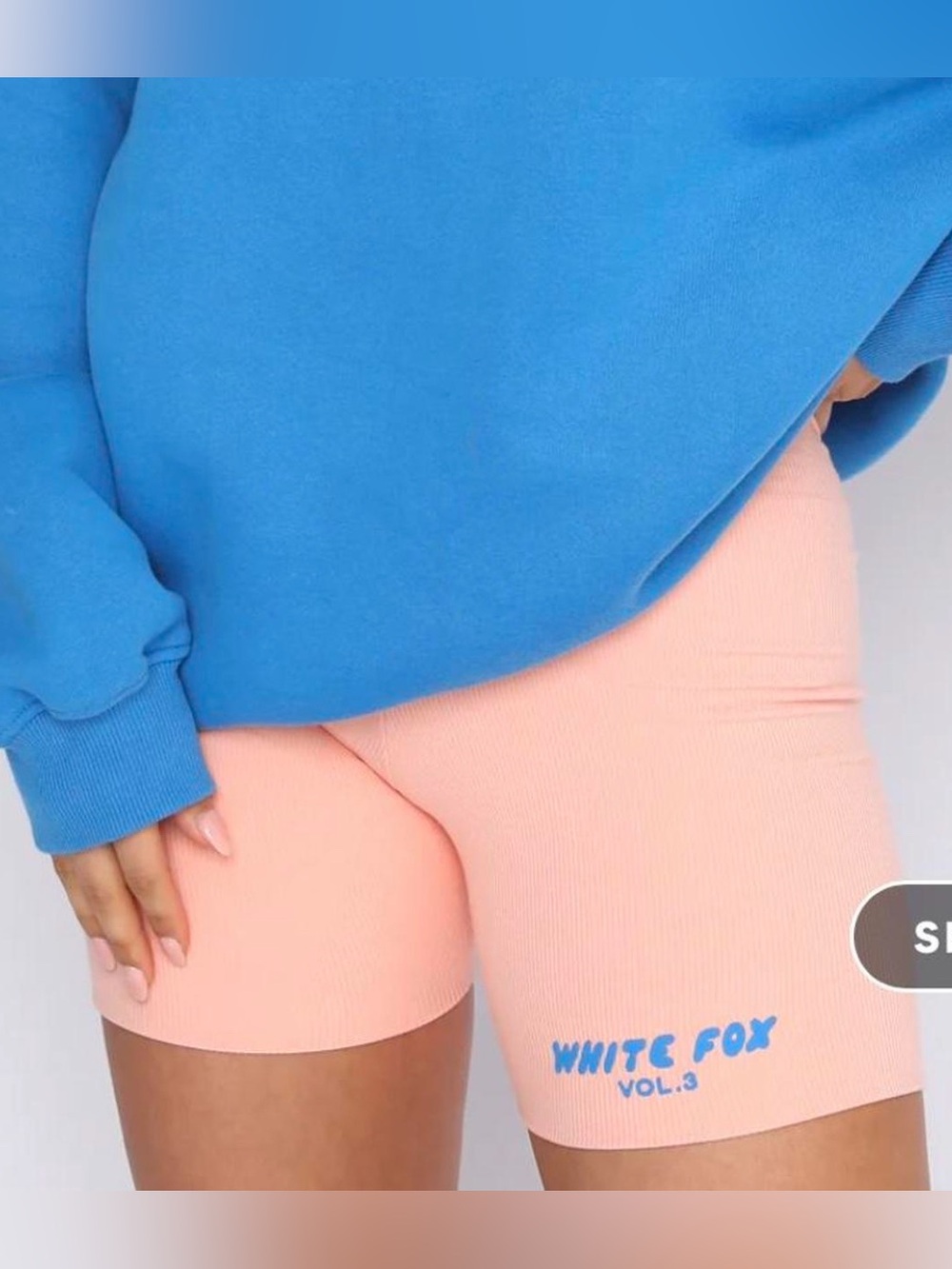 White Fox Ribbed Bike Shorts Size Small